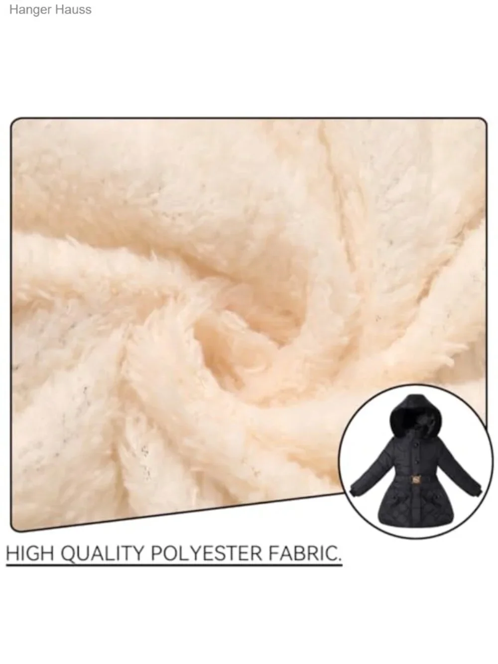 Girls Quilted Puffer Jacket Winter Coat Water Resistant Detachable Faux Fur Hood